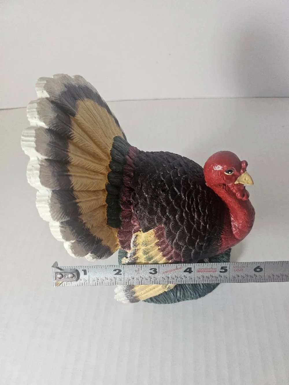 Hand Painted Resin Turkey Statue Primitive Fall Harvest Table Decor 8